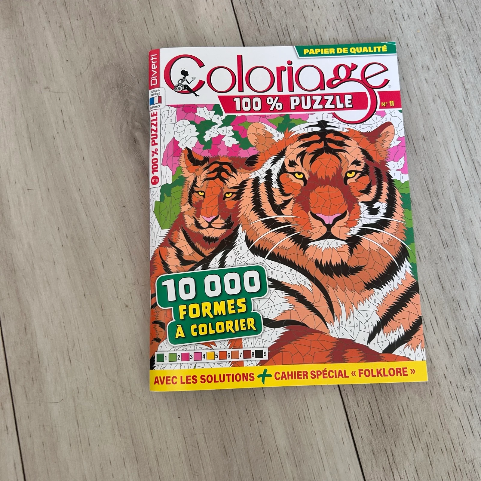 Diverti Coloriage 100% Puzzle N°11 – Franse Kleuren op Nummer